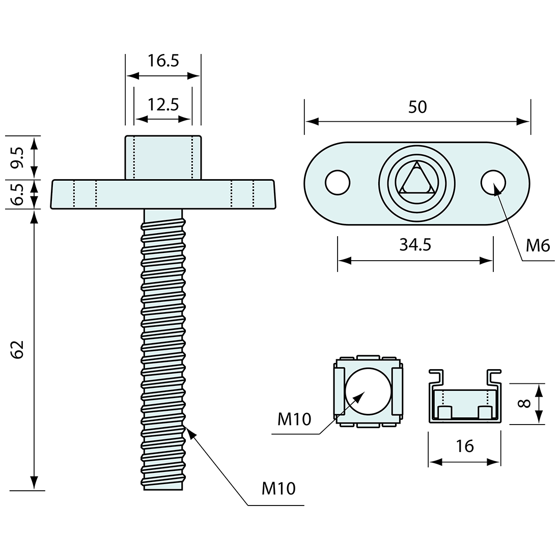 Fire Brigade Access Panel Lock Set Stainless Steel 7mm